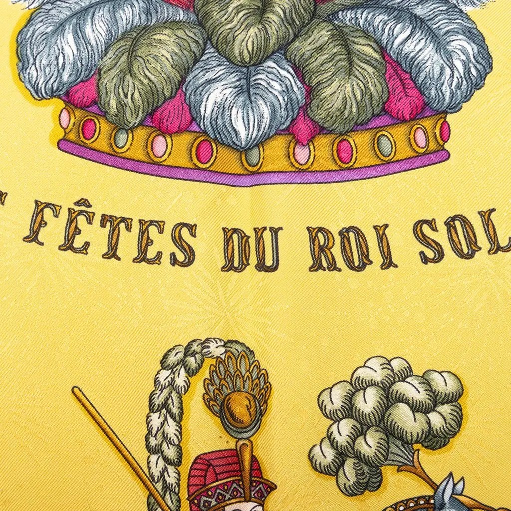 Hermès Les Fetes Du Roi Soleil Silk Scarf 90 Red Silk Very good - Box View