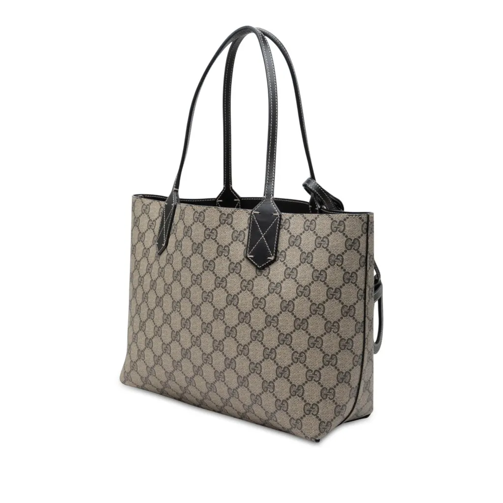 Gucci Small GG Supreme Reversible Tote Beige Canvas Very good - Back View