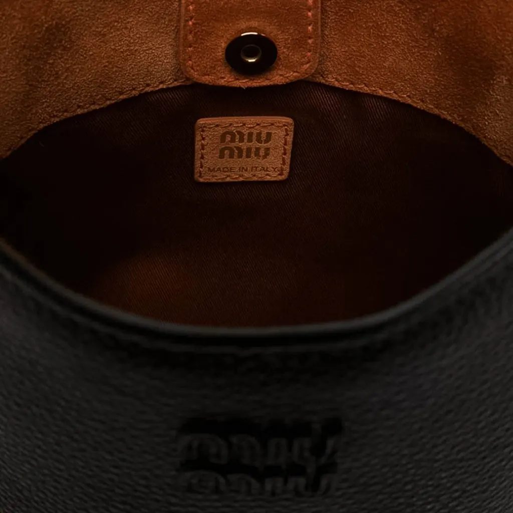 Miu Miu Textured Leather Crossbody Brown Leather Very good - Box View