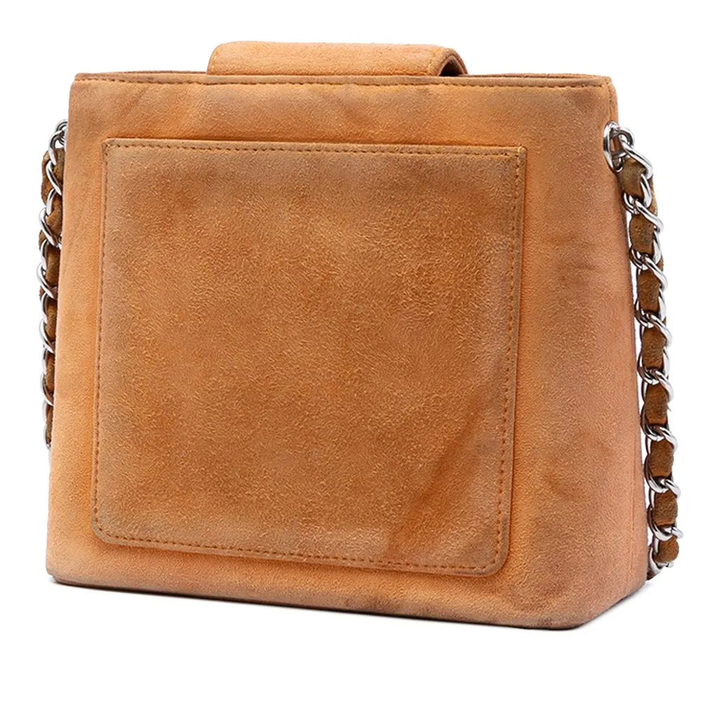 Chanel CC Suede Crossbody Brown Leather Very good - Back View