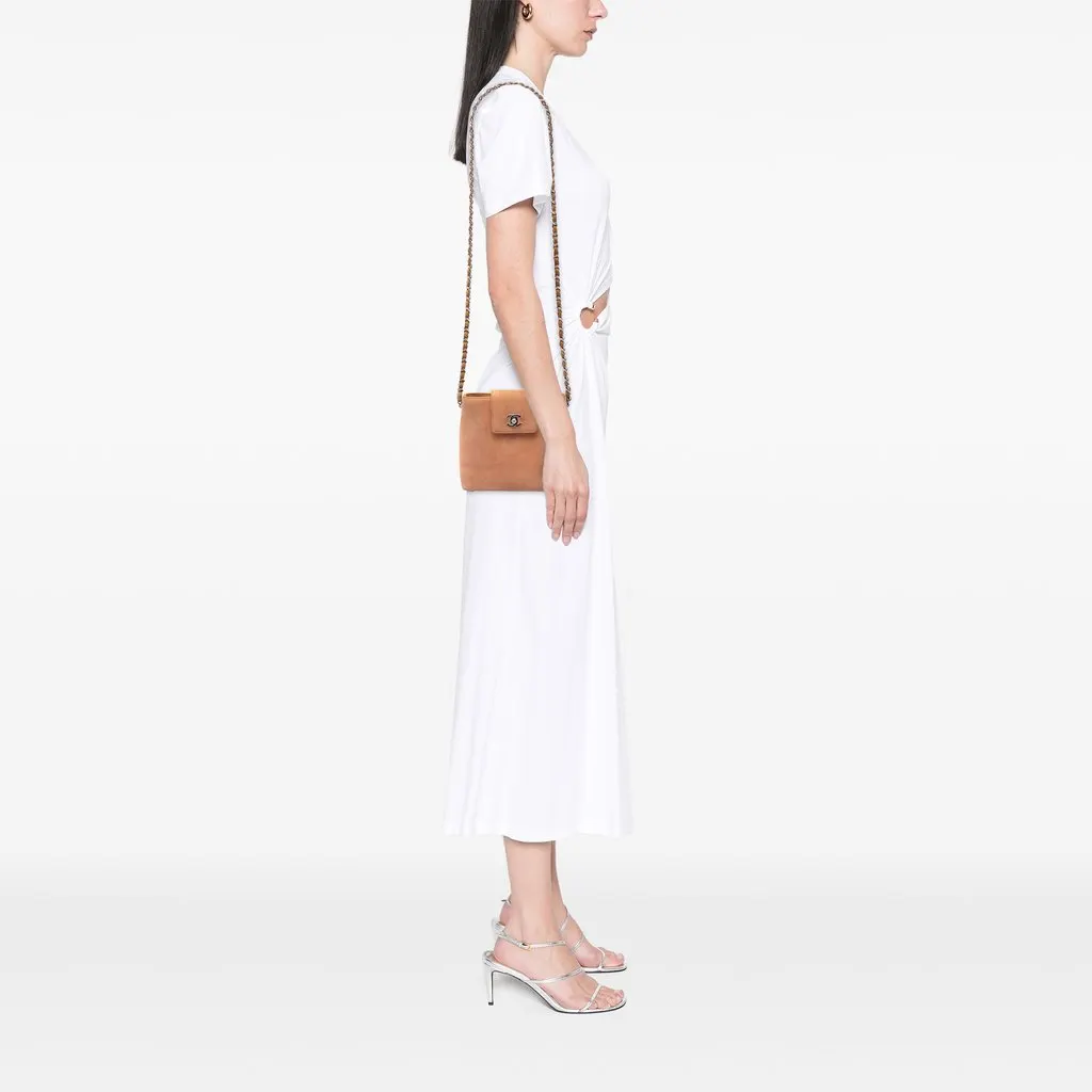 Chanel CC Suede Crossbody Brown Leather Very good - Box View