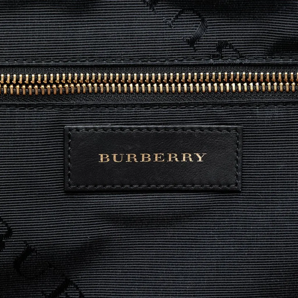 Burberry Small Heritage Grain Check Embossed Orchard Bowling Bag Pink Leather Very good - Box View