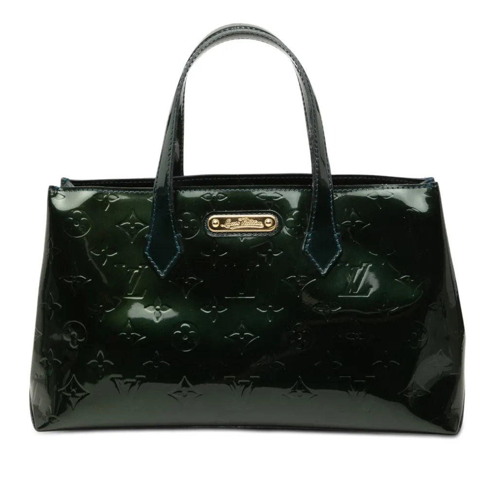 Louis Vuitton Monogram Vernis Wilshire PM Green Leather Very good - Front View