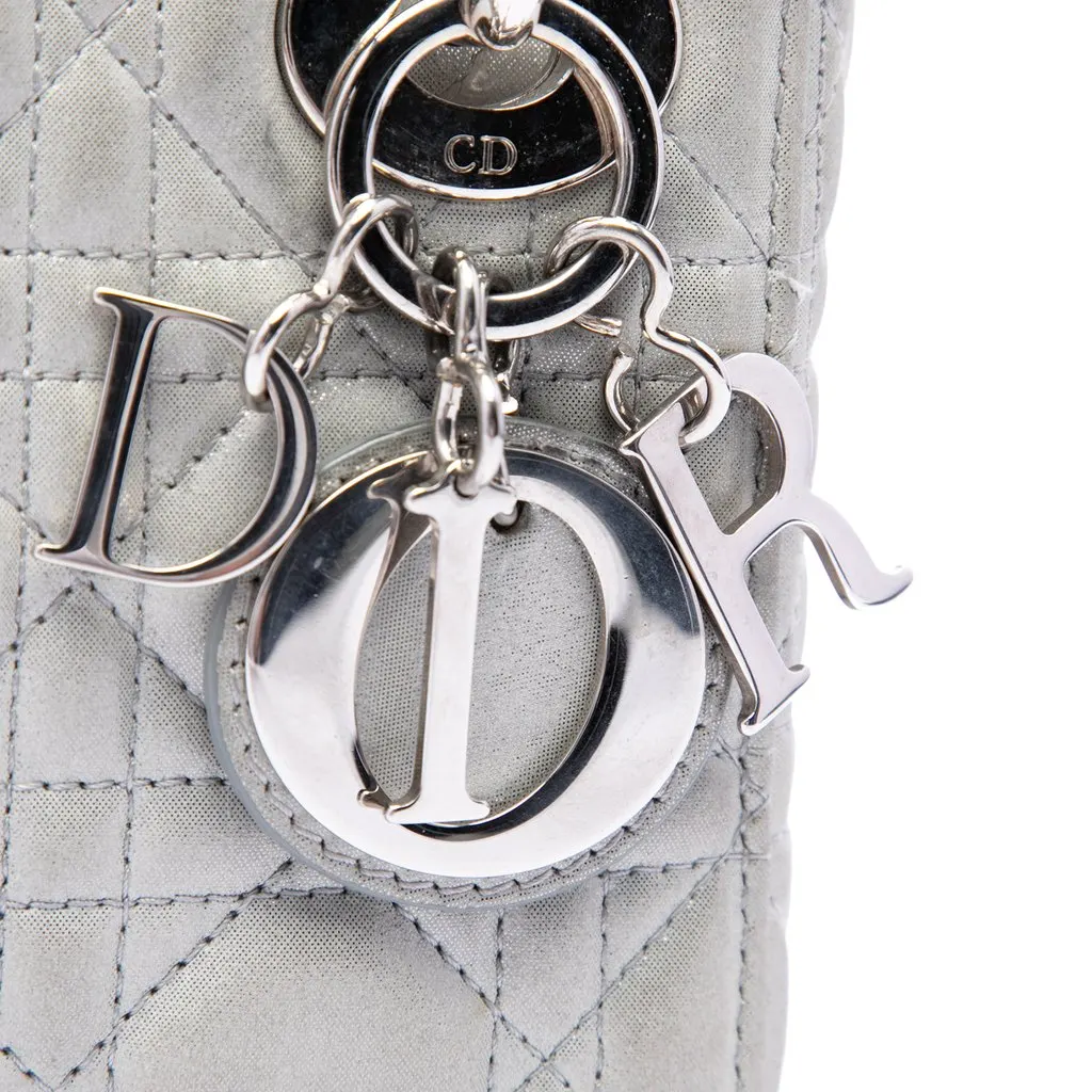 Dior Mini Iridescent Lambskin Cannage Lady Dior Silver Leather Very good - Box View