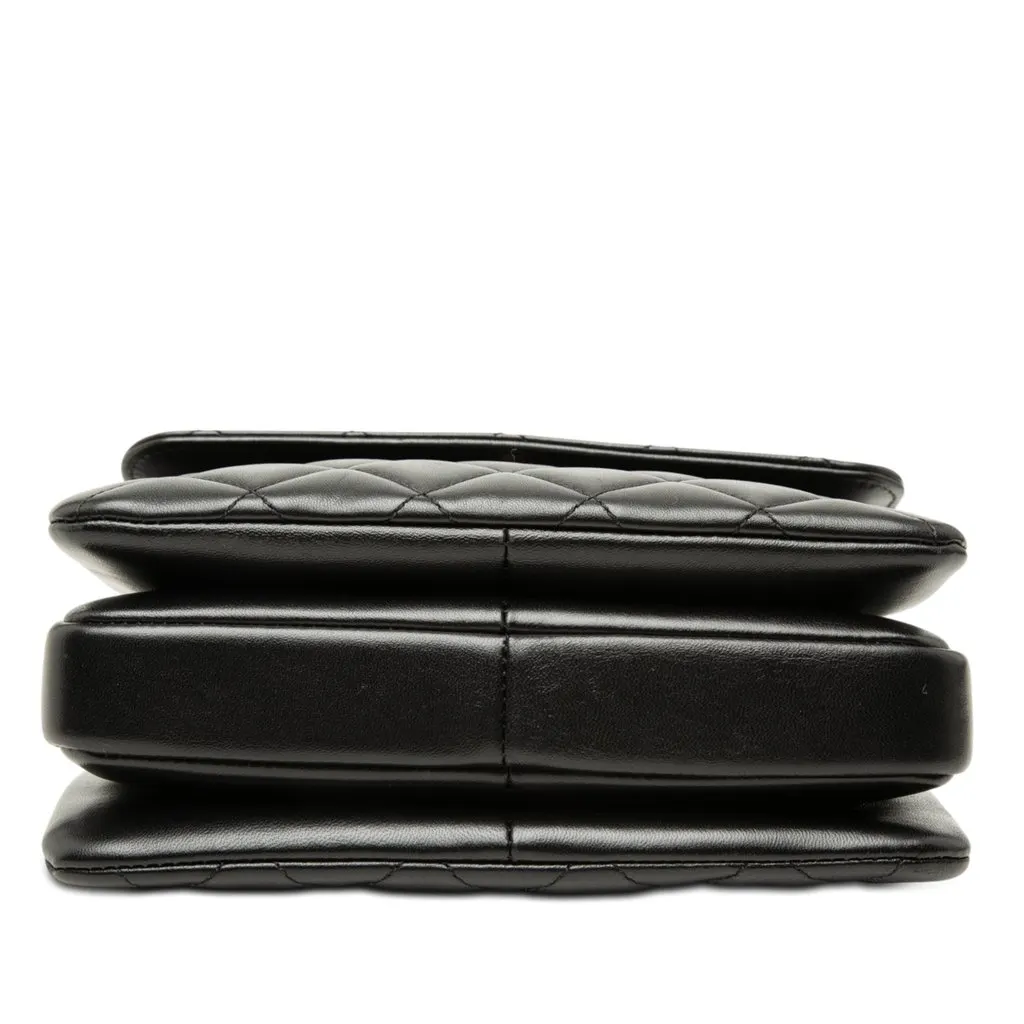 Chanel Mini Quilted Lambskin Trendy CC Top Handle Flap Black Leather Very good - Inside View