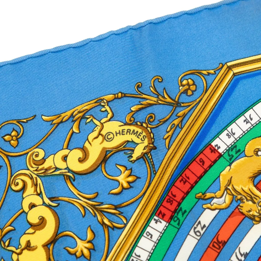 Hermès Astrologie Dies et Hore Silk Handkerchief Blue Very good - Inside View