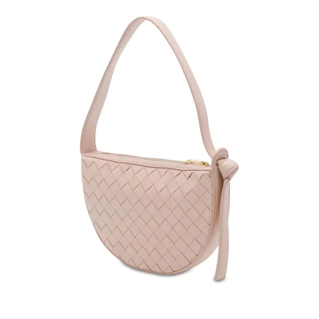 Bottega Veneta Mini Nappa Intrecciato Sunrise Hobo Pink Leather Good - Back View