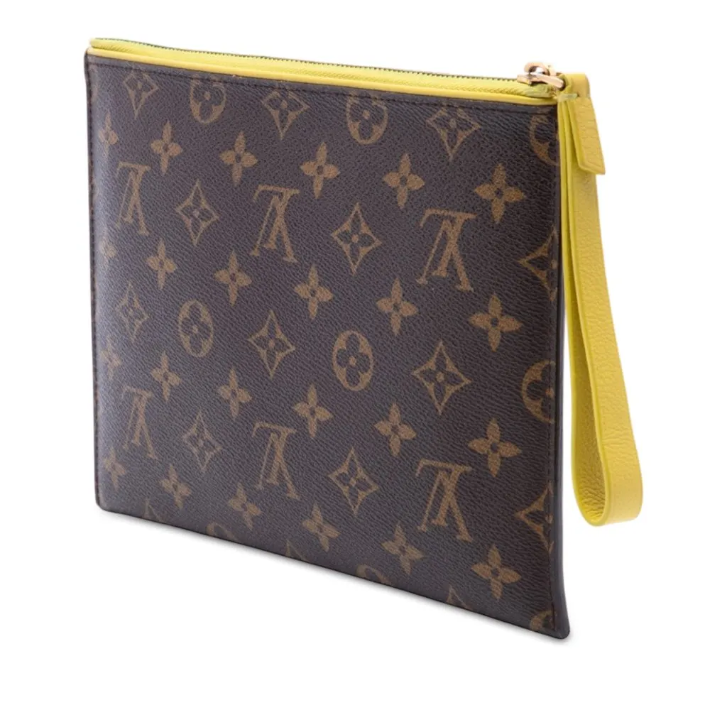 Louis Vuitton Monogram Daily Pouch Brown Canvas Good - Back View