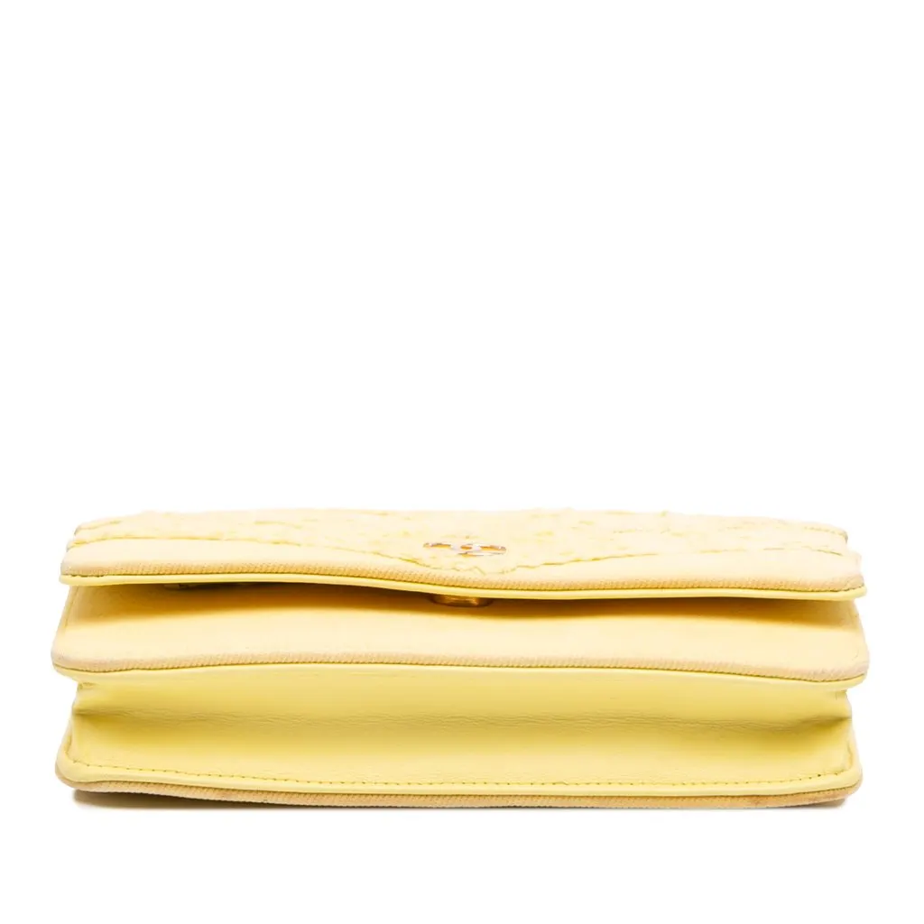 Chanel Denim Fringe Coco Wallet On Chain Yellow Very good - Inside View