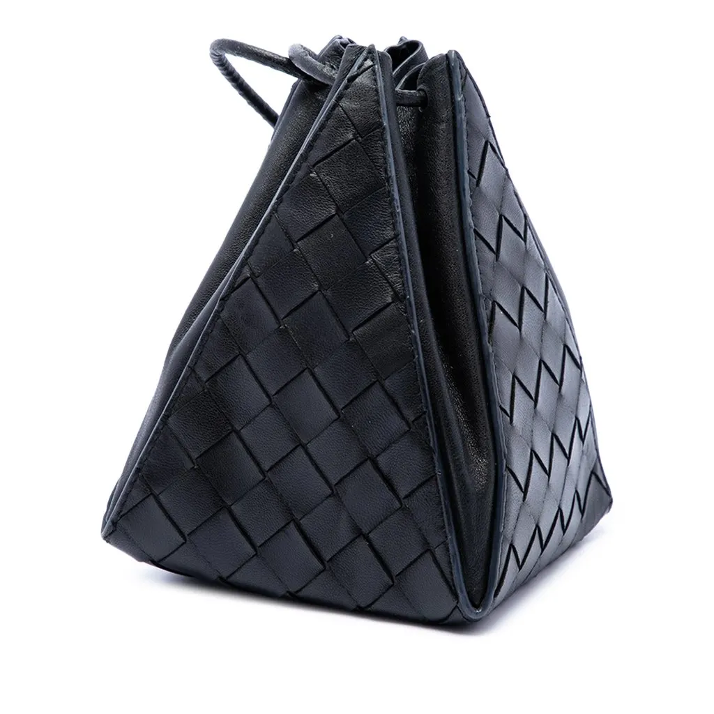 Bottega Veneta Intrecciato Mini Knot Bucket Bag Black Leather Good - Back View