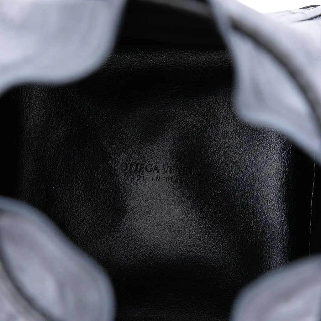 Bottega Veneta Intrecciato Mini Knot Bucket Bag Black Leather Good - Model View