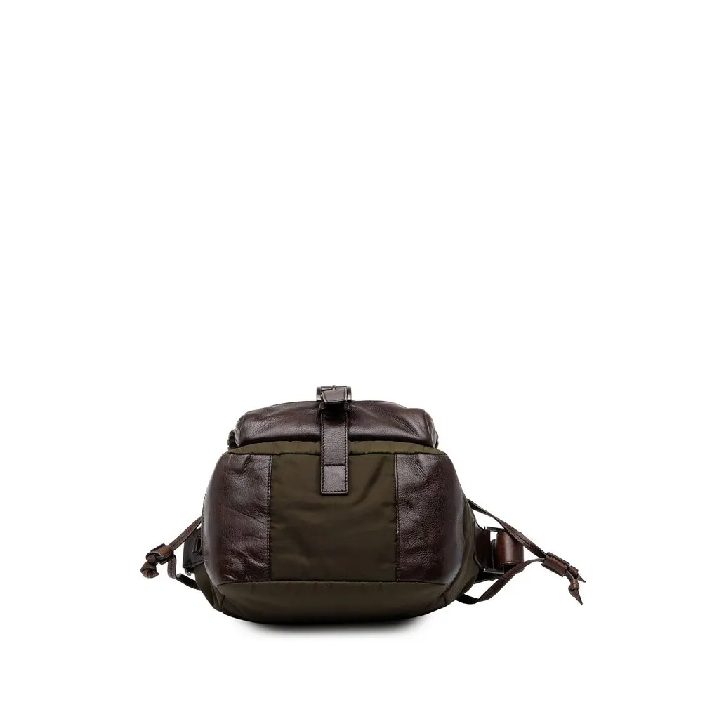 Prada Tessuto and Leather Whipstitch Crossbody Green Polyamide Good - Inside View