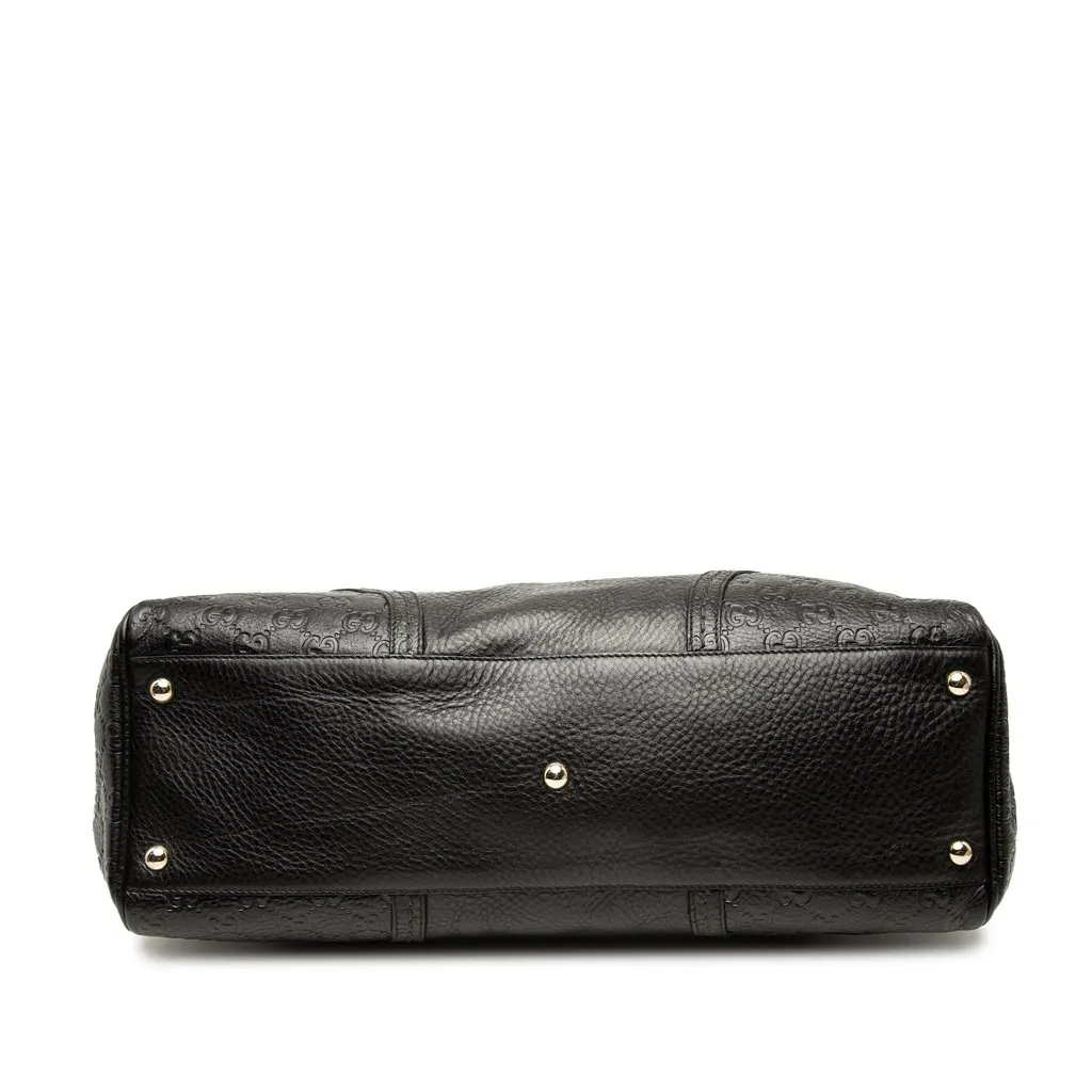 Gucci Guccissima Trimmed Calfskin Signoria Tote Black Leather Very good - Inside View