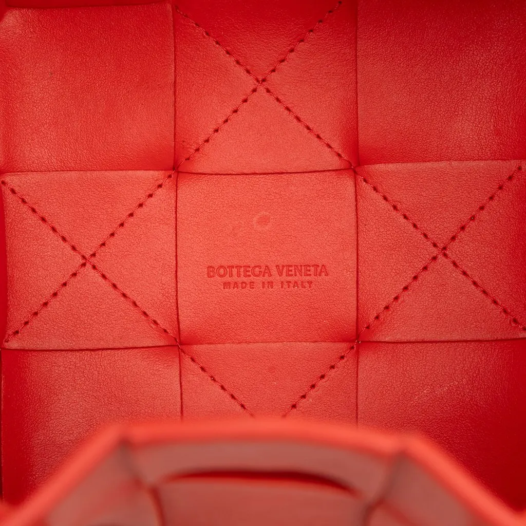 Bottega Veneta Small Nappa Maxi Intrecciato Cassette Bucket Bag Red Leather Good - Box View