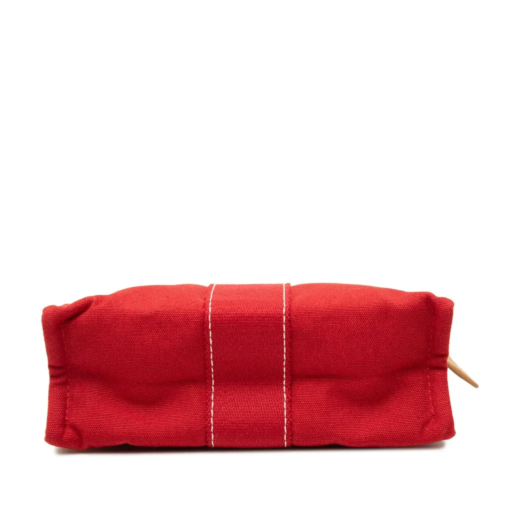 Hermès Toile Deauville Pouch Red Canvas Good - Inside View