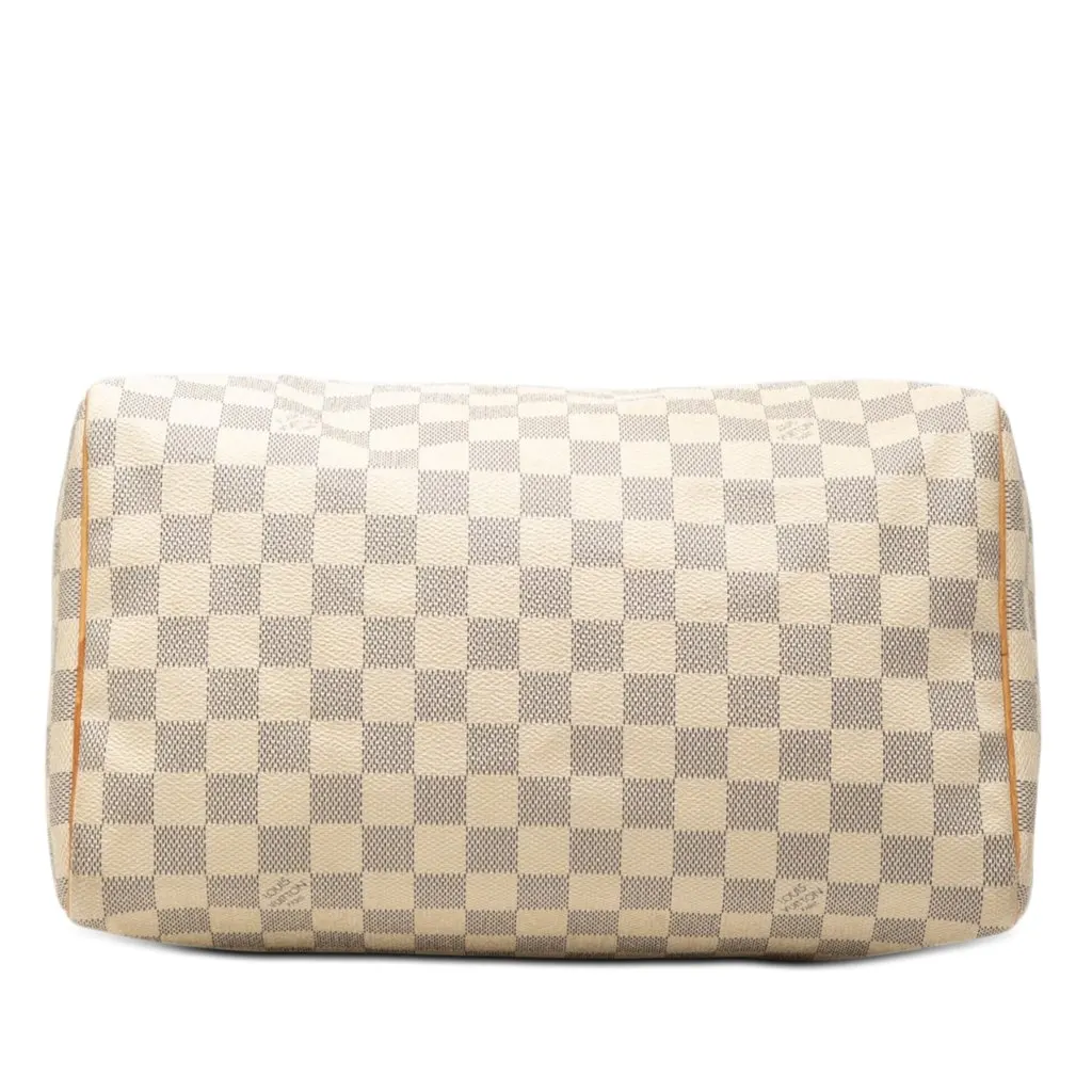 Louis Vuitton Damier Azur Speedy 30 White Canvas Good - Inside View