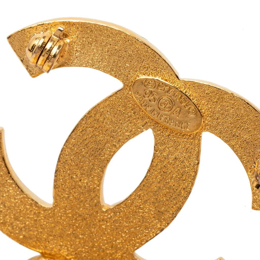 Chanel CC Gold Plated Icon Charm Pin Brooch Gold Metal Very good - Inside View