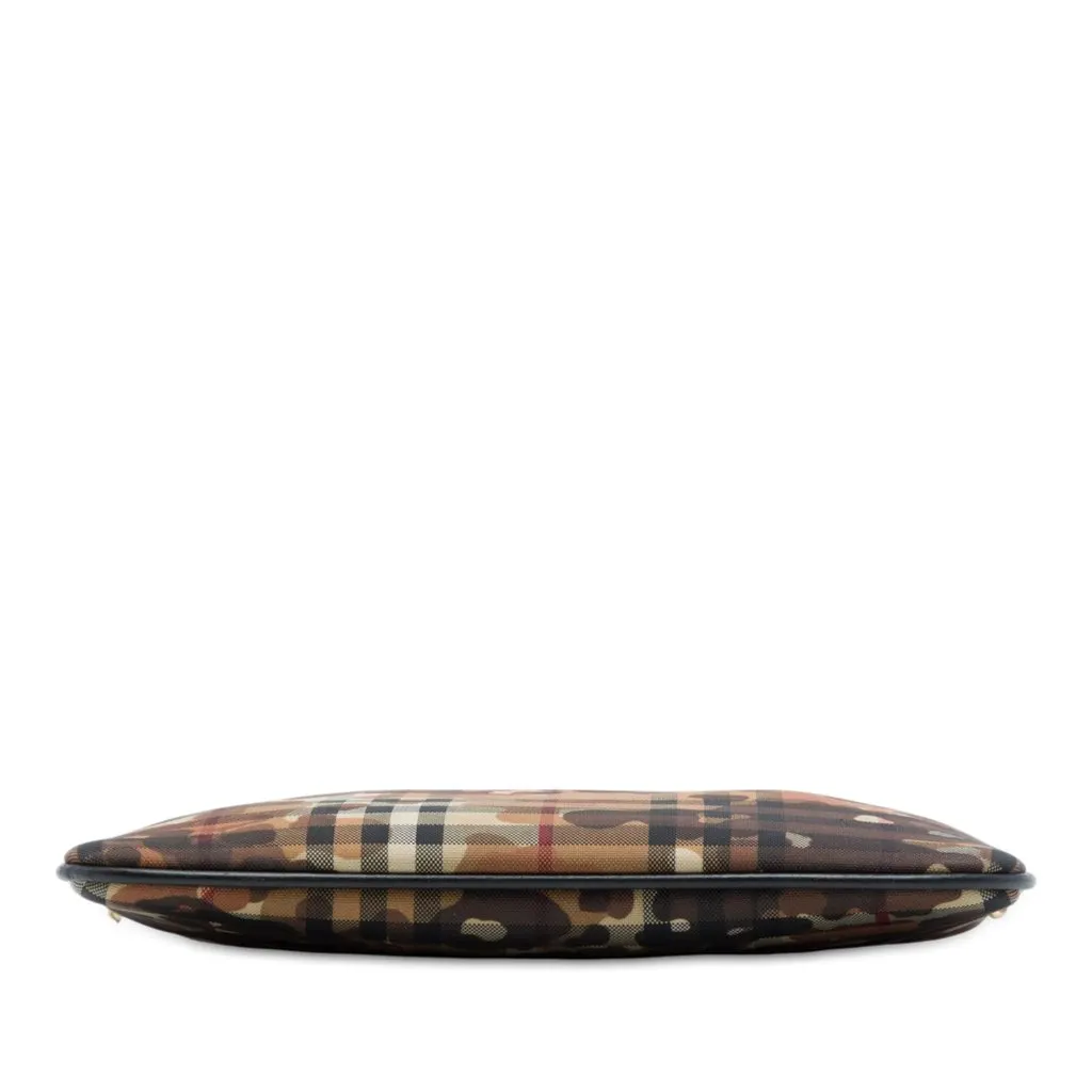 Burberry Haymarket Check Coated Canvas Camouflage Peyton Crossbody Brown Very good - Inside View
