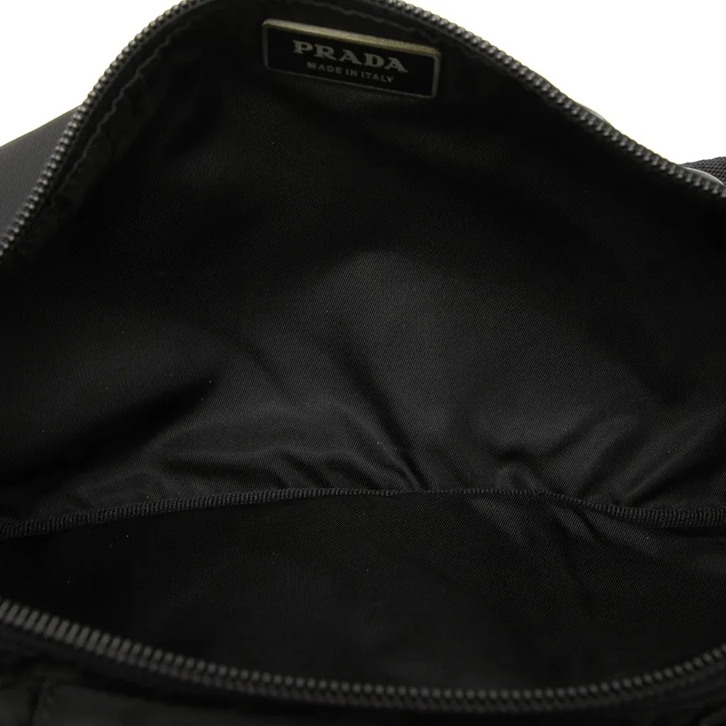 Prada Tessuto Multi Pocket Belt Bag Black Polyamide Good - Model View