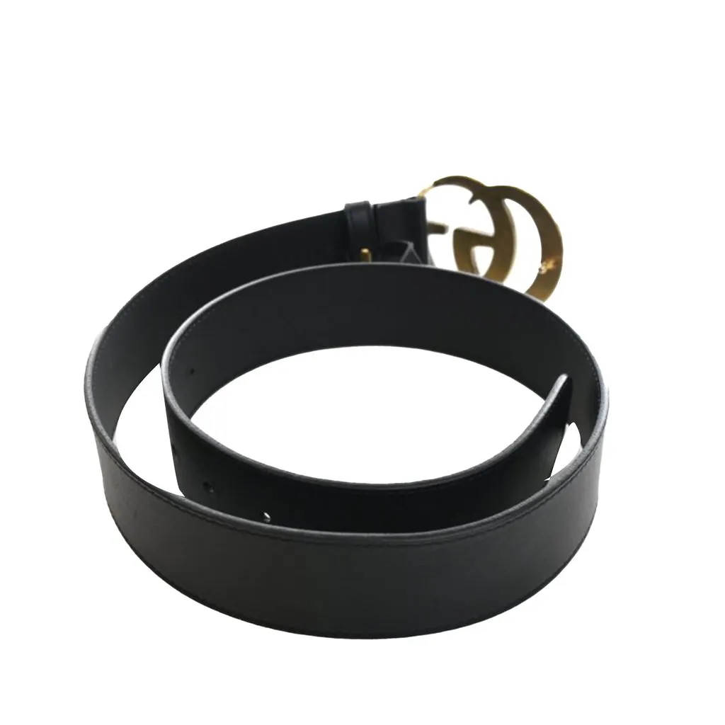 Gucci GG Marmont Calfskin Wide Belt Black Leather Very good - Back View