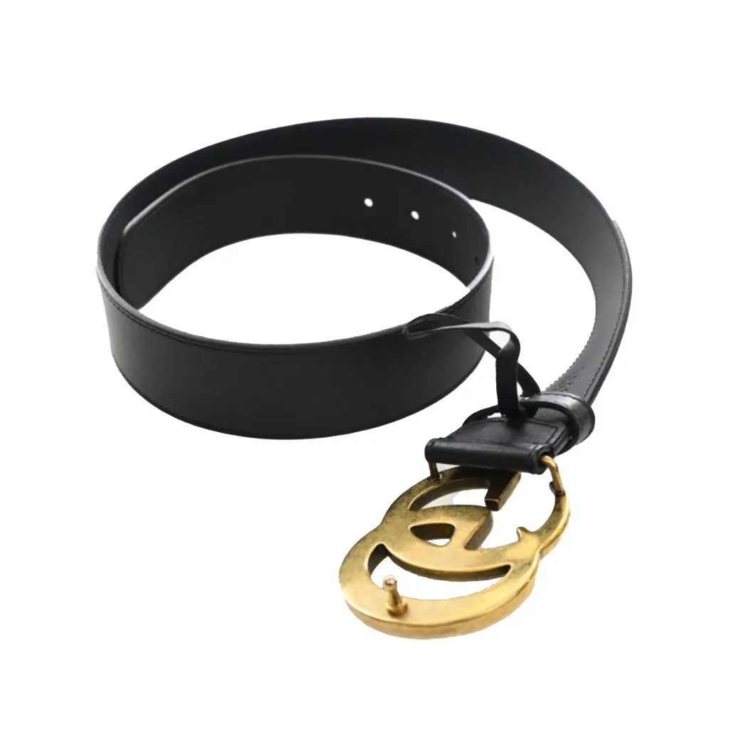 Gucci GG Marmont Calfskin Wide Belt Black Leather Very good - Model View