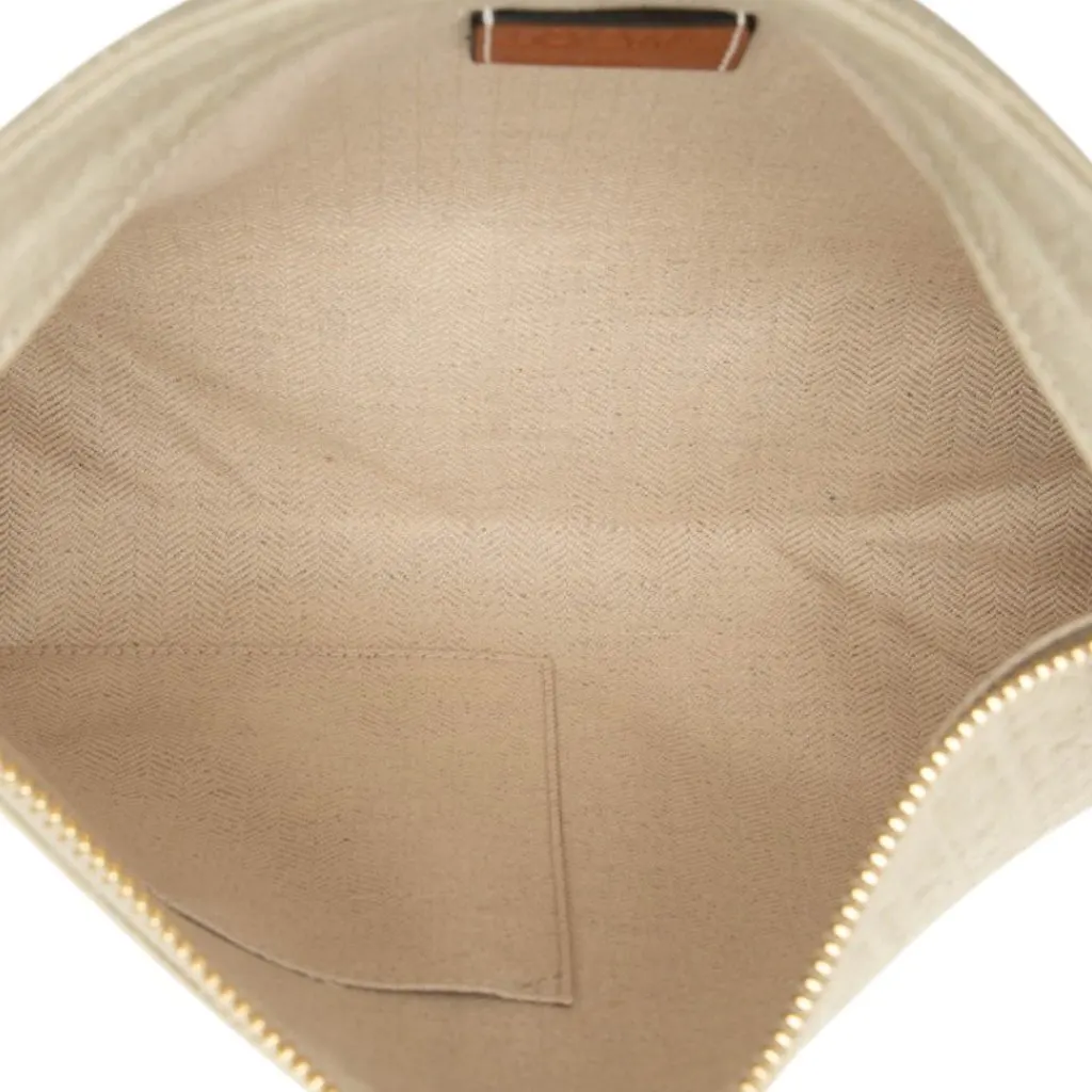 Loewe Anagram Canvas Repeat T Clutch Beige Very good - Model View