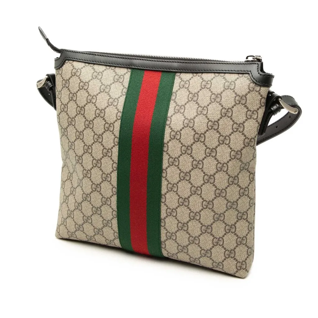 Gucci GG Supreme Web Crossbody Beige Very good - Back View