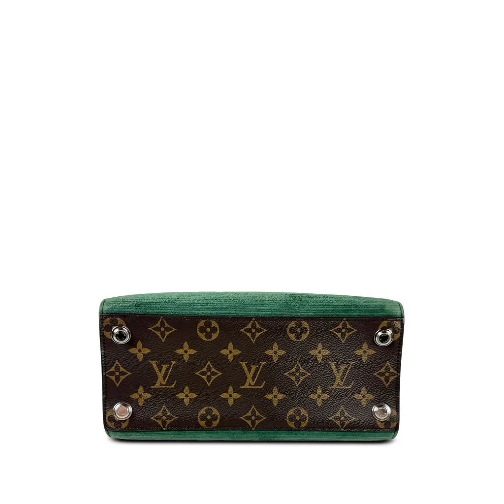 Louis Vuitton Monogram Leopard Print Calfskin Corduroy City Steamer PM Green Leather Good - Inside View