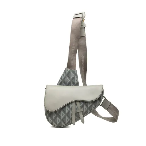 Dior CD Diamond Canvas and Calfskin Saddle Bag