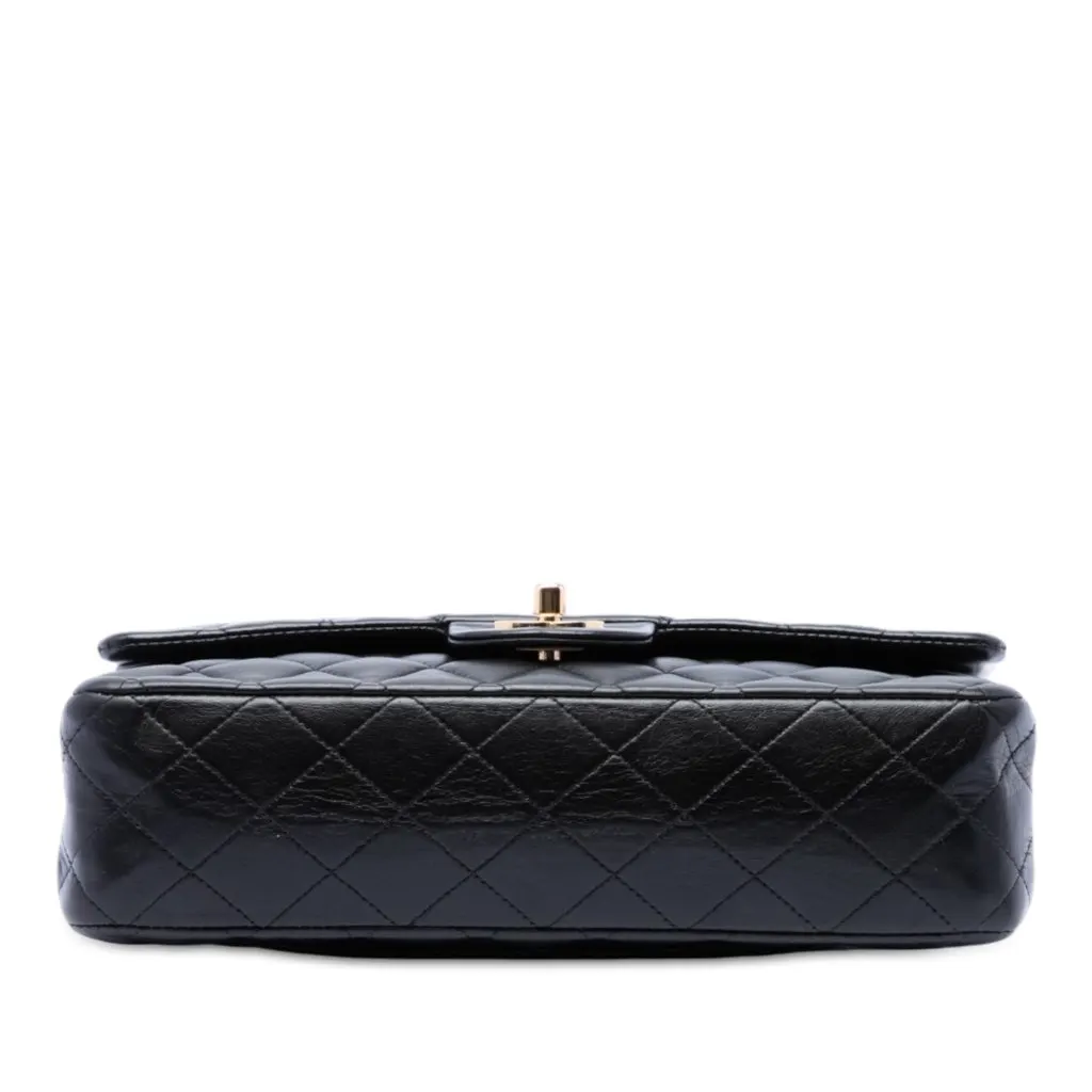 Chanel Medium Classic Lambskin Double Flap Black Leather Very good - Inside View