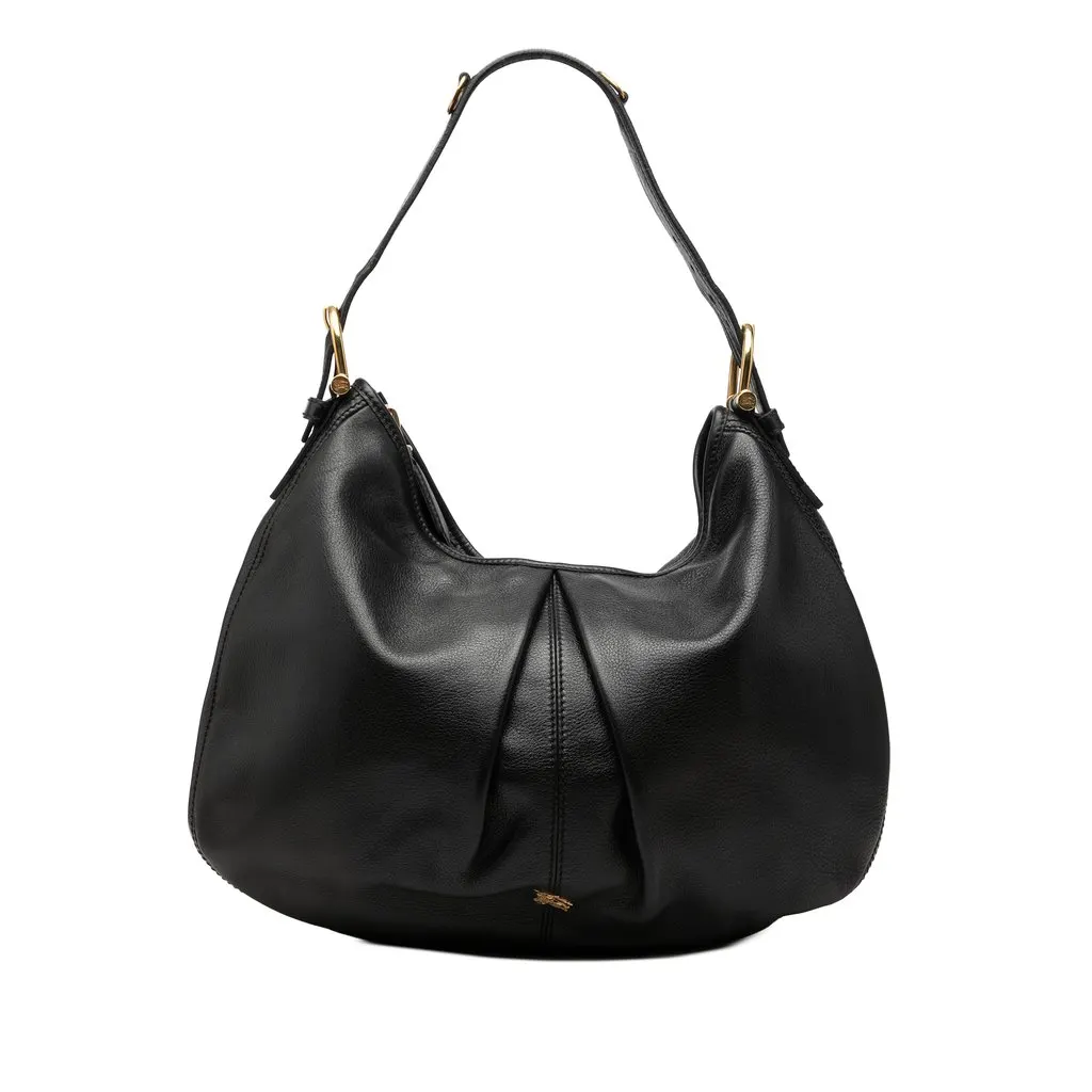 Burberry Large Leather Malika Hobo Black Leather Very good - Front View