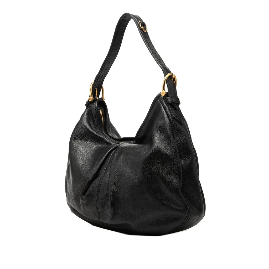 Burberry Large Leather Malika Hobo Black Leather Very good - Back View