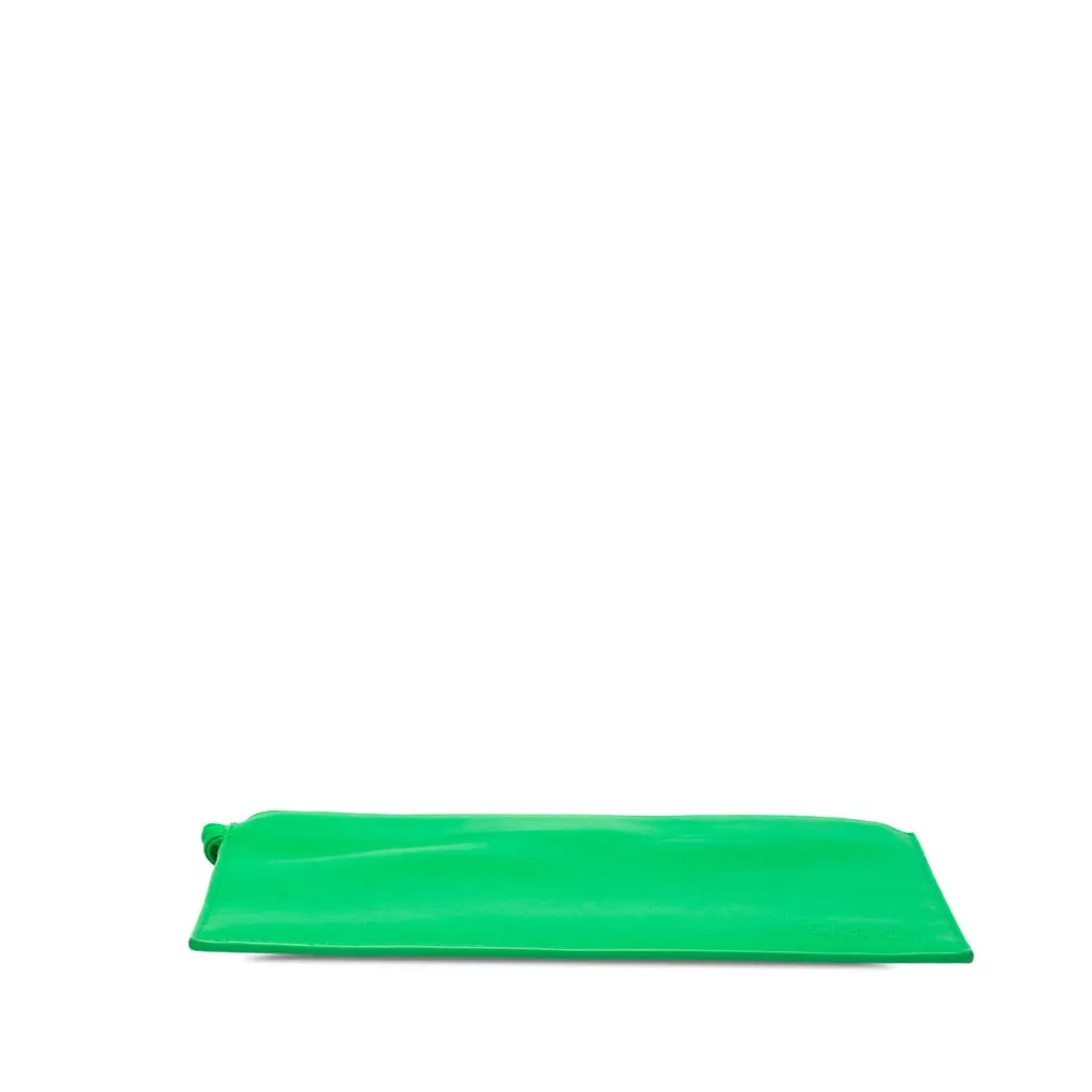 Bottega Veneta Leather Zipped Pocket Pouch Green Leather Very good - Inside View