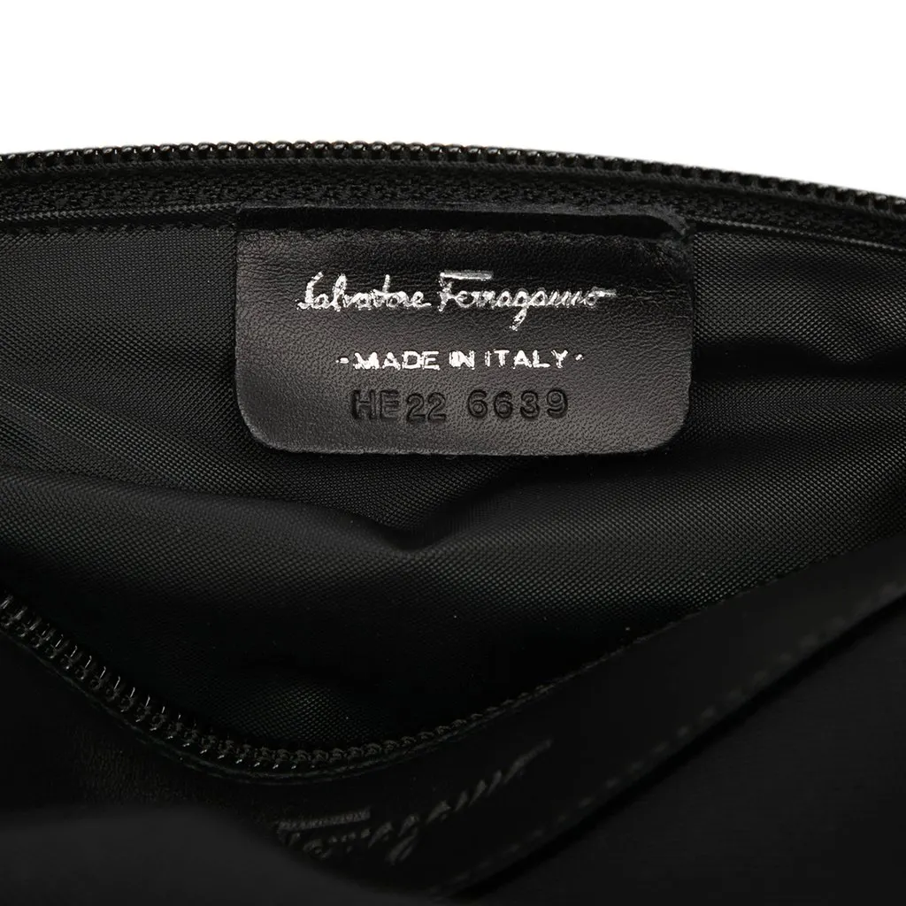Salvatore Ferragamo Canvas Travel Pouch Black Canvas Good - Box View