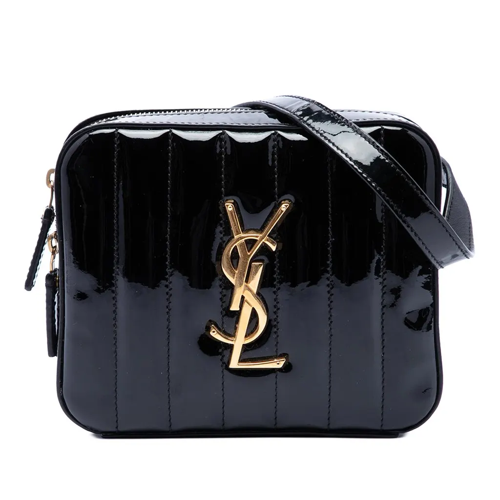 Saint Laurent Matelasse Patent Monogram Vicky Belt Bag