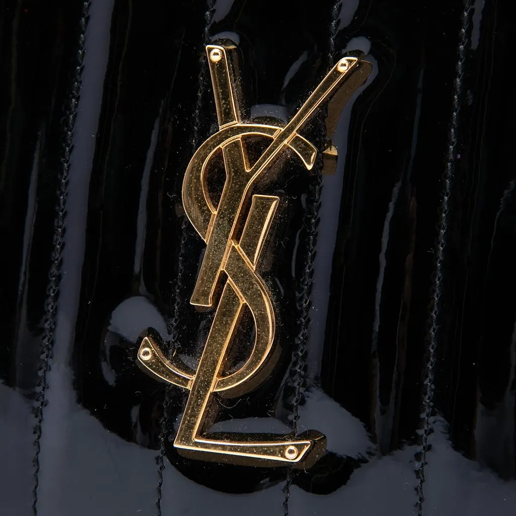 Saint Laurent Matelasse Patent Monogram Vicky Belt Bag Black Leather Very good - Box View