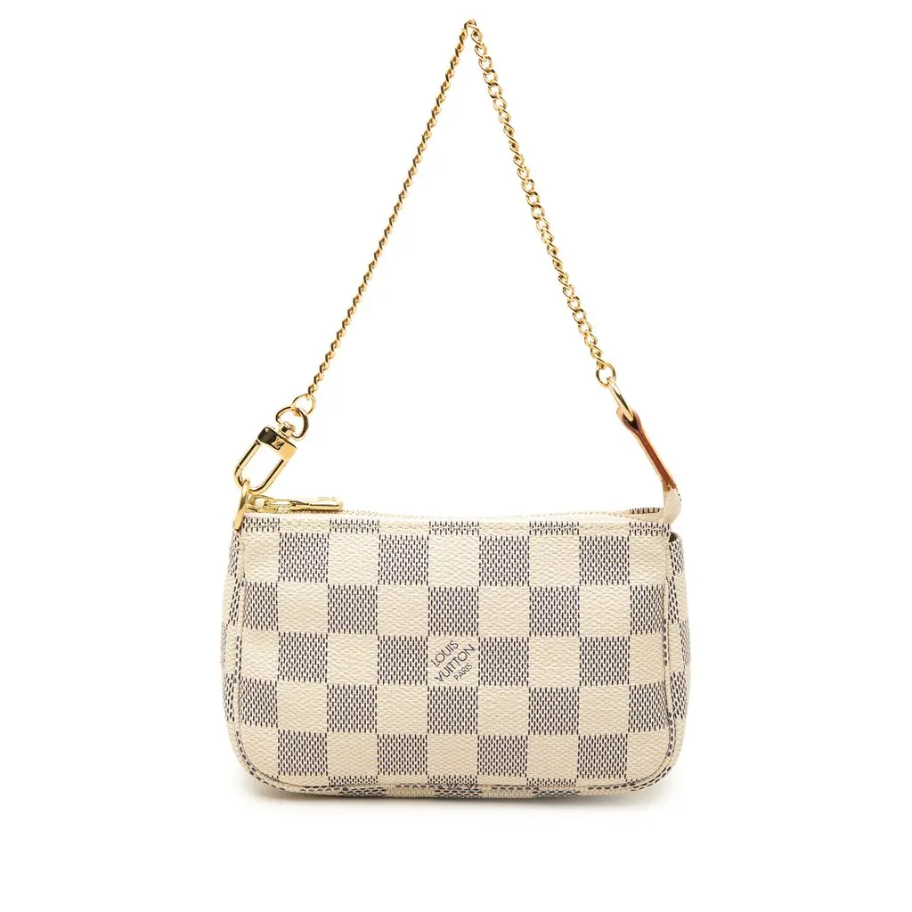 Louis Vuitton Damier Azur Mini Pochette Accessoires White Canvas Very good - Front View