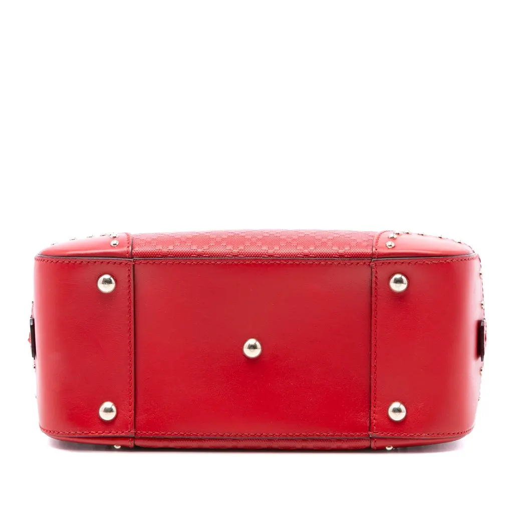 Gucci Diamante Bright Leather Satchel Red Leather Very good - Inside View