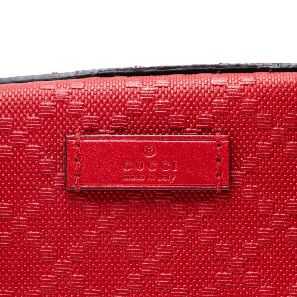 Gucci Diamante Bright Leather Satchel Red Leather Very good - Box View