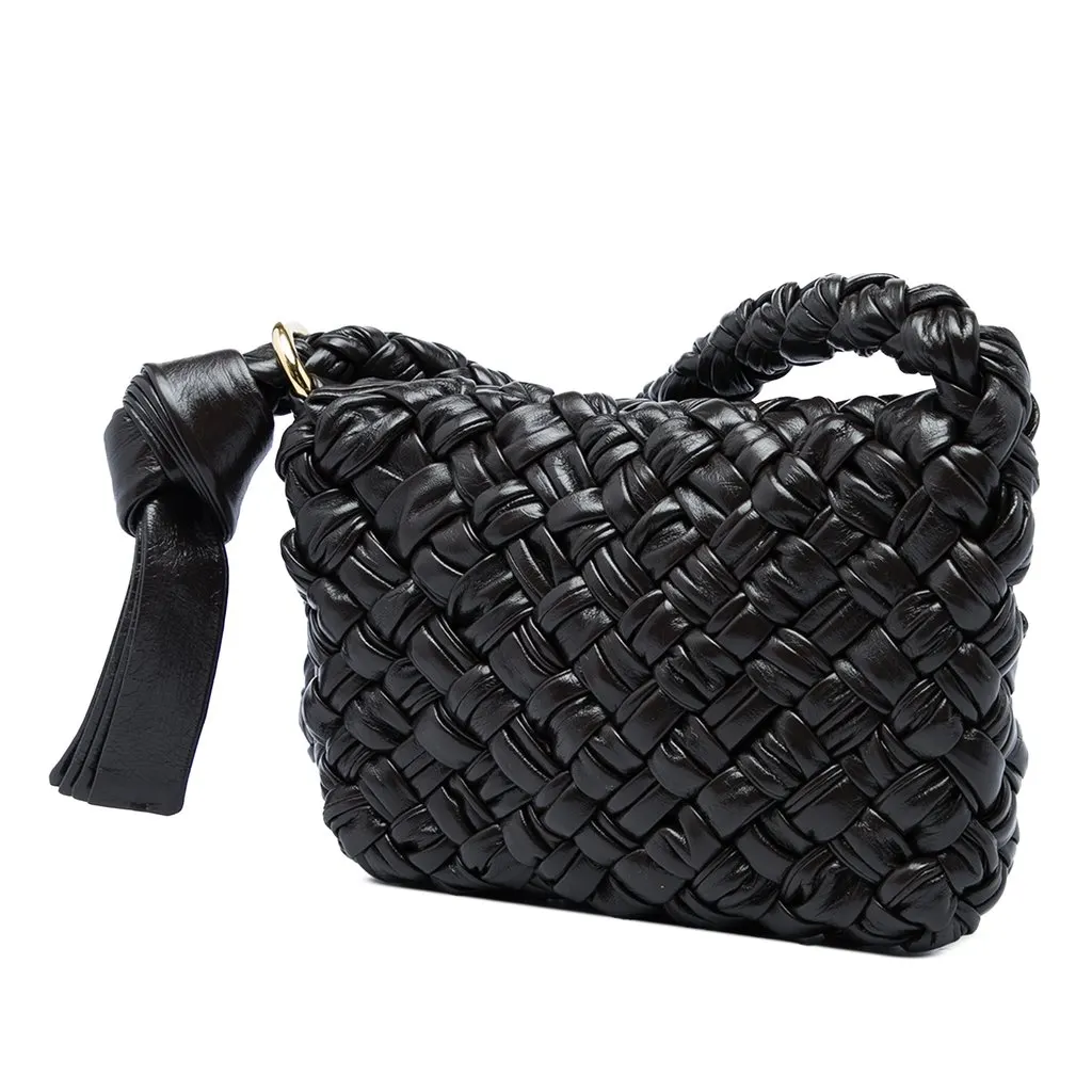 Bottega Veneta Small Leather Intrecciato Kalimero Citta Crossbody Brown Leather Very good - Back View