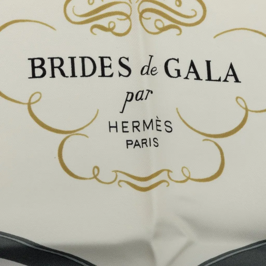 Hermès Brides de Gala Silk Scarf 90 White Silk Good - Back View
