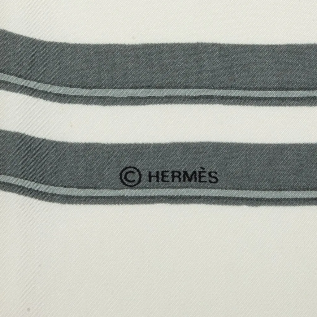 Hermès Brides de Gala Silk Scarf 90 White Silk Good - Inside View