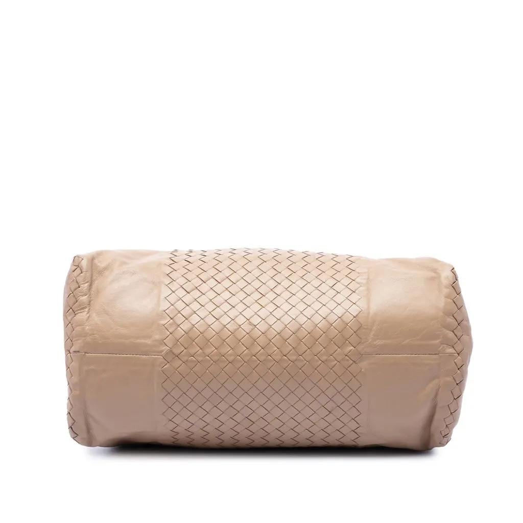 Bottega Veneta Large Nappa Intrecciato Leggero Satchel Beige Leather Very good - Inside View