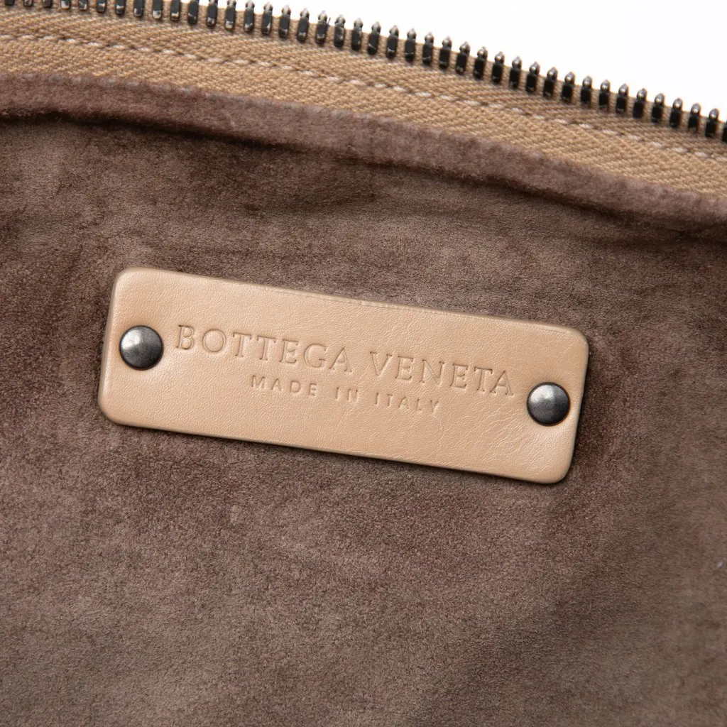 Bottega Veneta Large Nappa Intrecciato Leggero Satchel Beige Leather Very good - Box View