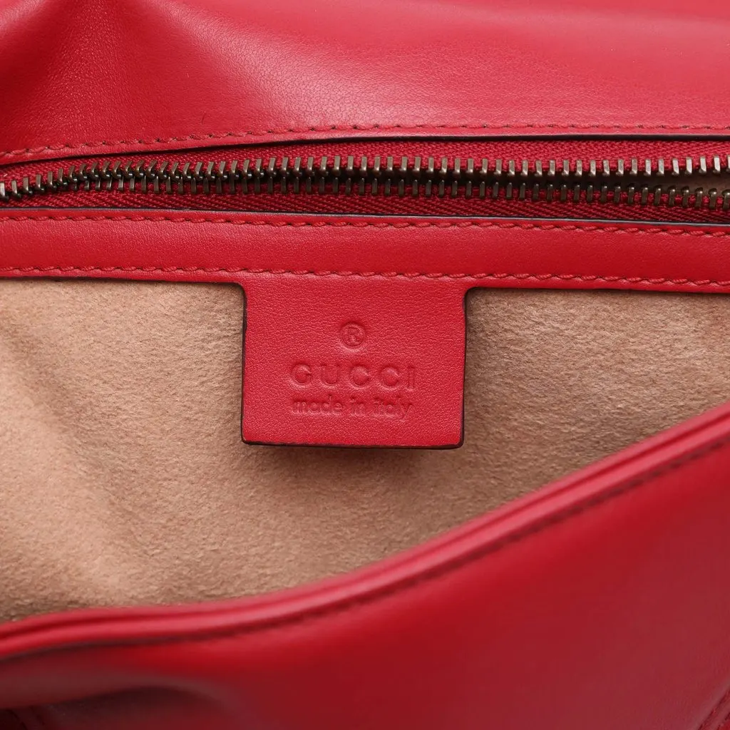 Gucci Medium GG Marmont Matelasse Calfskin Shoulder Bag Red Leather Good - Box View