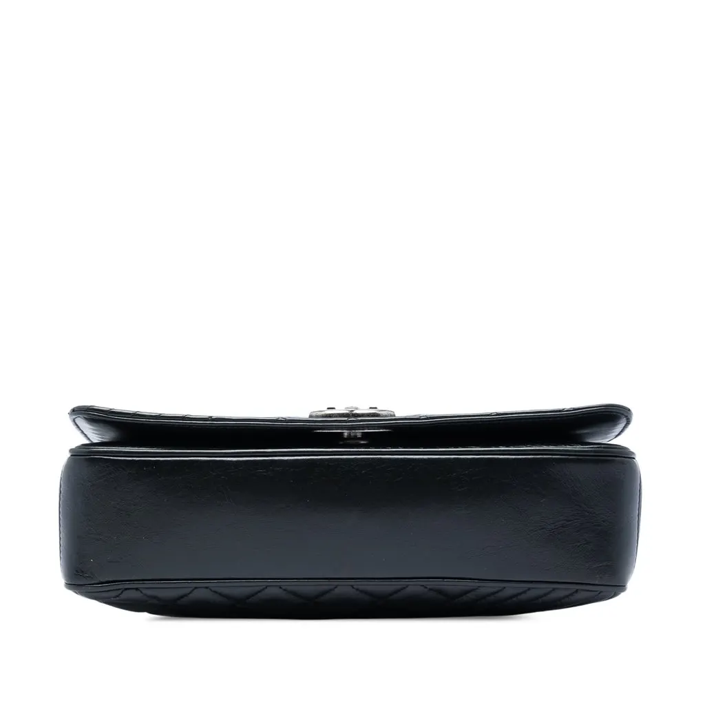 Chanel Medium Quilted Aged Calfskin Coco Boy Flap Black Leather Very good - Inside View