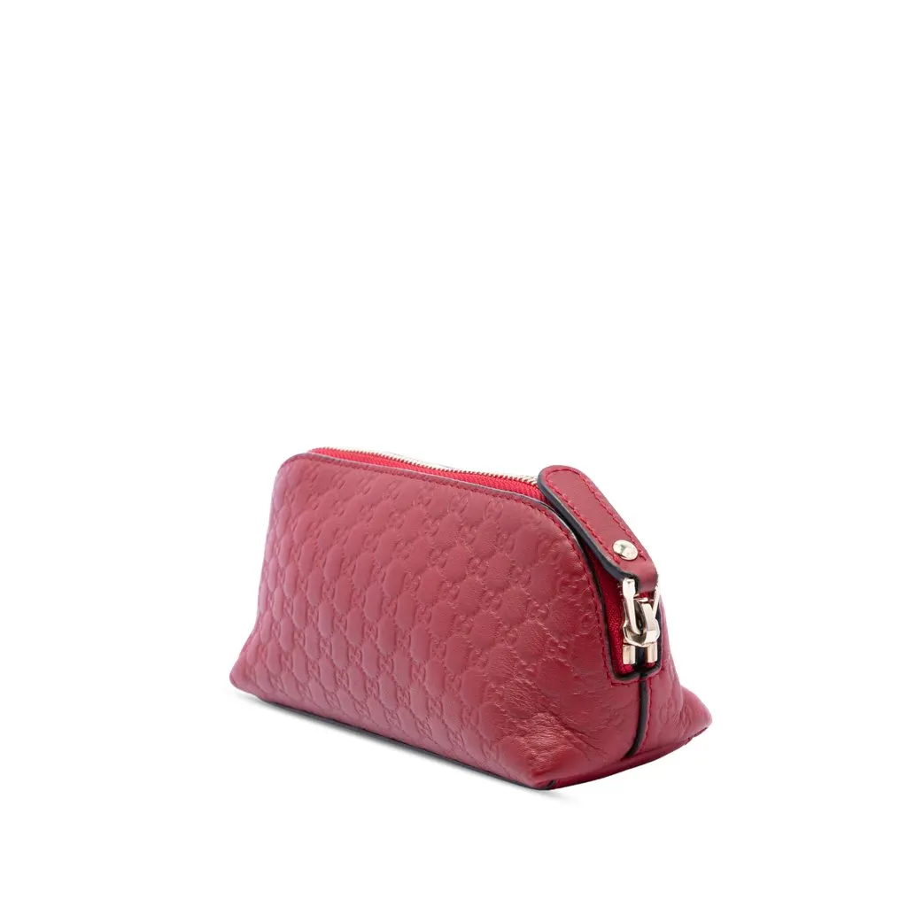 Gucci Microguccissima Cosmetic Pouch Red Leather Very good - Back View