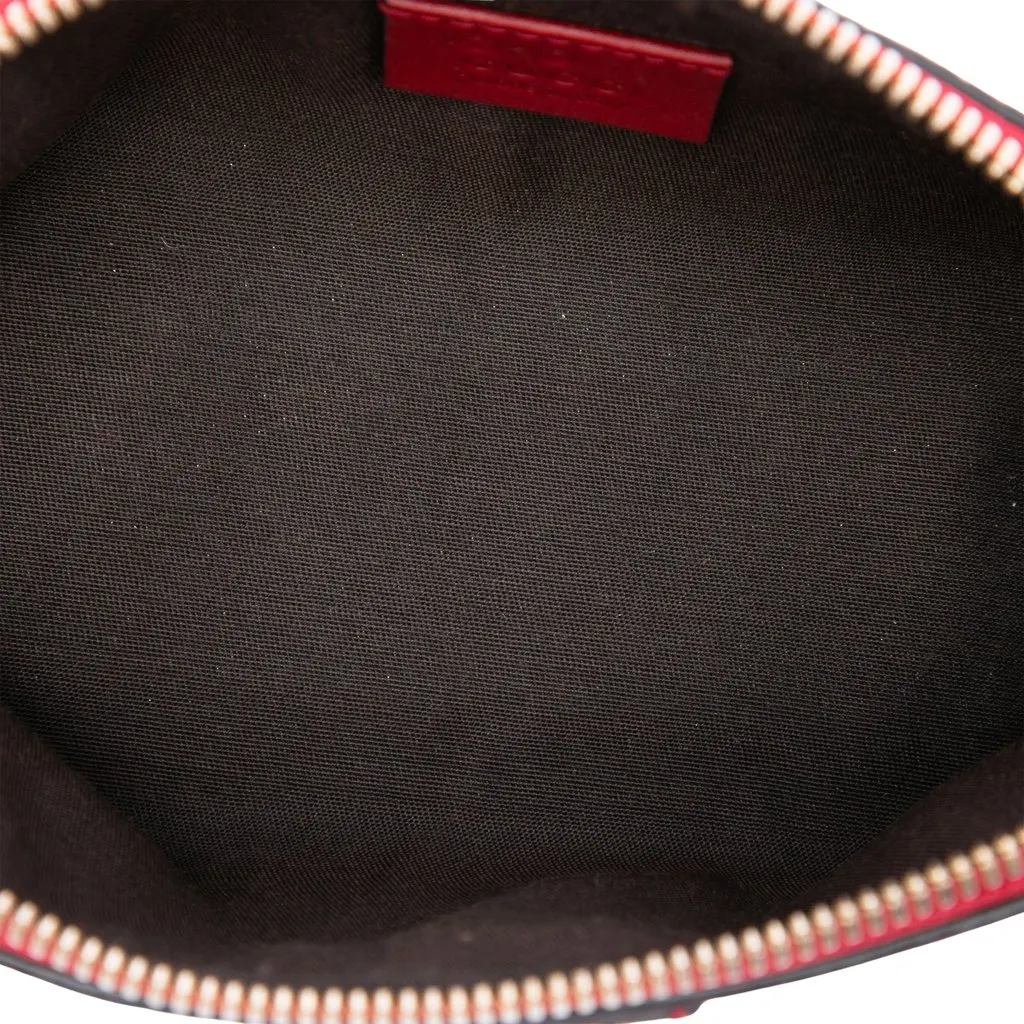 Gucci Microguccissima Cosmetic Pouch Red Leather Very good - Model View