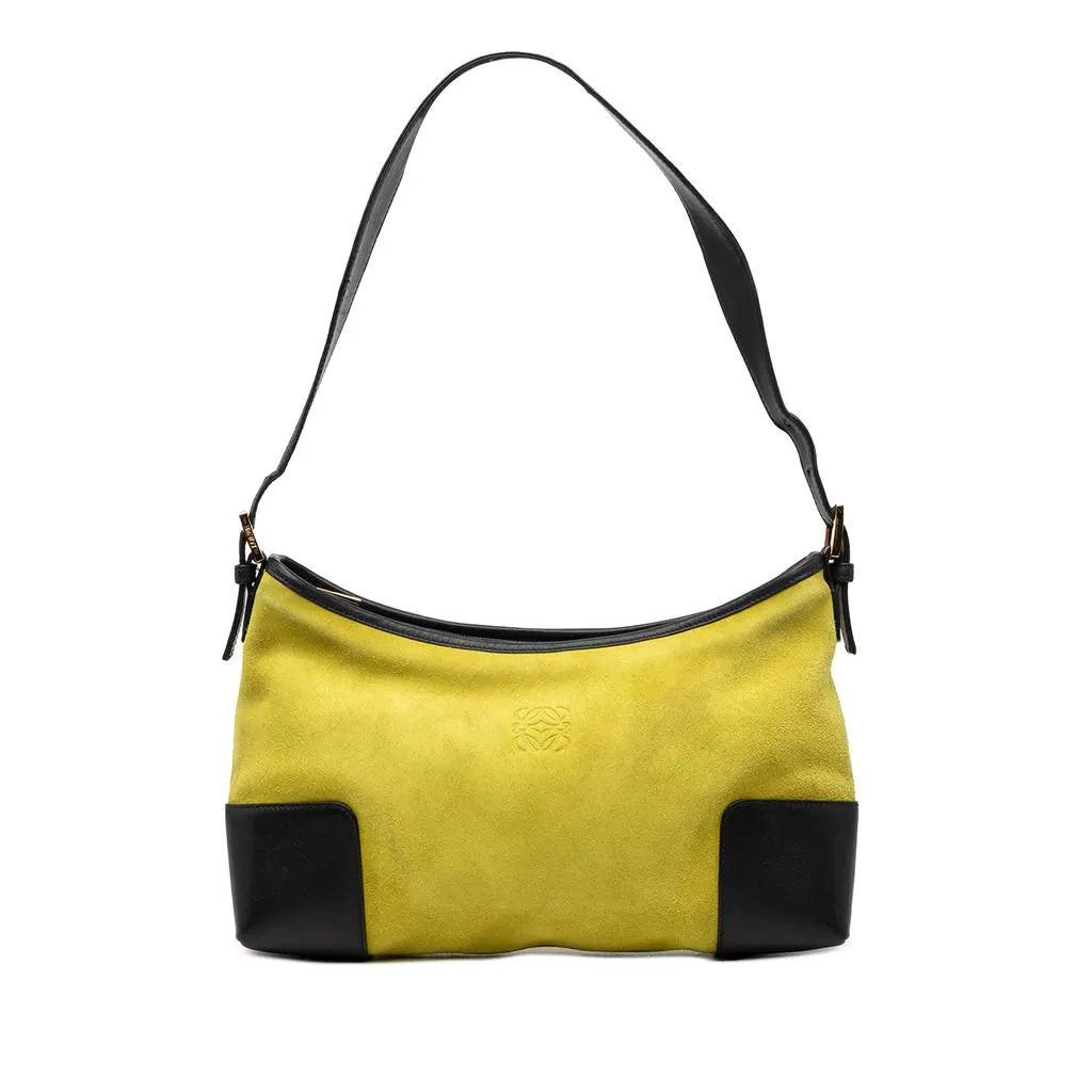 LOEWE Suede Anagram Shoulder Bag Yellow Leather Very good - Front View