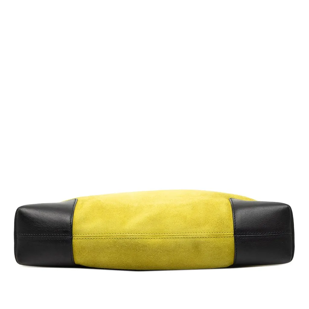 LOEWE Suede Anagram Shoulder Bag Yellow Leather Very good - Inside View